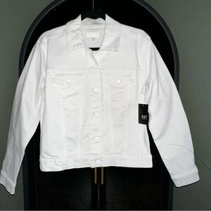 NWT Kut from the Kloth Juliet Denim Jacket Sz M Optic White
